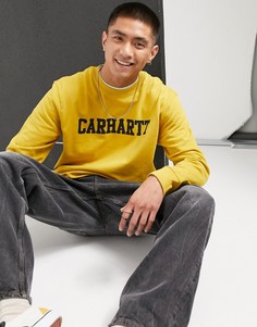 Свитшот цвета рапса в университетском стиле с черным принтом Carhartt WIP-Желтый