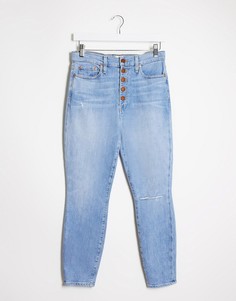 Синие джинсы скинни с завышенной талией Alice & Olivia Jeans-Синий