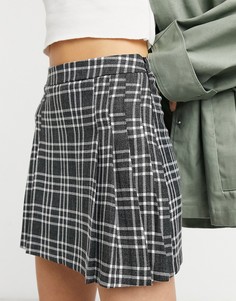 Юбка-килт в черно-белую клетку ASOS DESIGN-Многоцветный