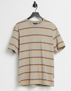 Бежевая футболка в полоску Only & Sons-Серый