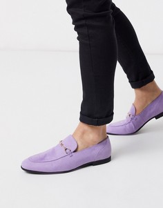 Сиреневые лоферы из искусственной замши с отделкой ASOS DESIGN-Сиреневый
