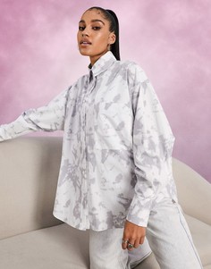 Oversized-рубашка свободного кроя из хлопка в винтажном стиле с принтом тай-дай ASOS DESIGN-Многоцветный