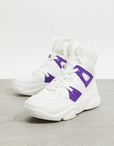 Белые высокие кроссовки ASOS DESIGN Dufa-Многоцветный