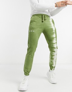 Брюки от комплекта цвета хаки с принтом тай-дай 304 Clothing-Зеленый цвет