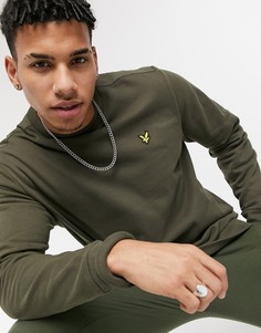 Зеленый свитшот с круглым вырезом и вставкой из ткани рипстоп Lyle & Scott-Зеленый цвет