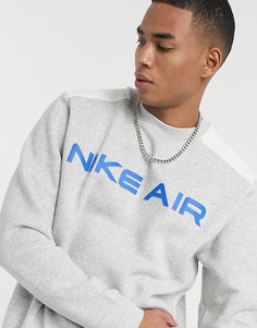 Серый свитшот с круглым вырезом Nike Air