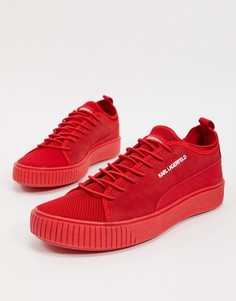 Кроссовки из искусственной замши и сетчатого материала Karl Lagerfeld-Красный