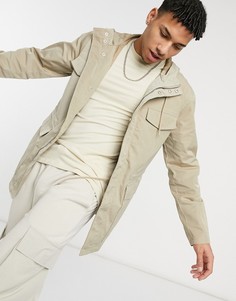 Светло-бежевая парка с 4 карманами Topman-Светло-бежевый