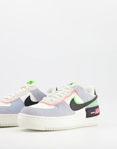 Кроссовки бледно-голубого/мятного цвета Nike Air Force 1 Shadow-Голубой
