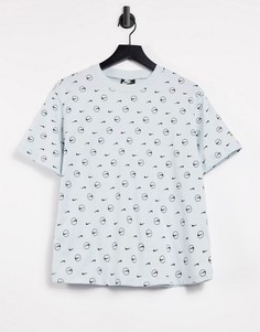 Серая футболка бойфренда со сплошным принтом логотипа Nike-Серый