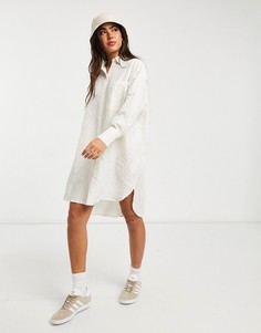 Белая oversized-рубашка Vila-Кремовый