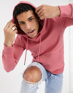 Розовый худи в стиле oversized Jack & Jones Essentials-Розовый цвет