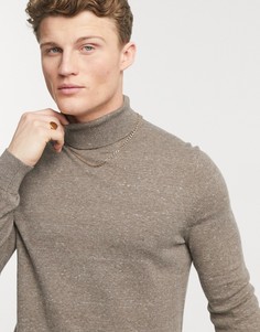 Светло-коричневая водолазка из органического хлопка Burton Menswear-Коричневый цвет