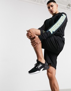 Черная футболка-лонгслив с логотипом Puma Training-Черный