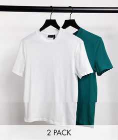 Облегающая футболка из органического хлопка ASOS DESIGN - Комплект из 2 шт.-Многоцветный
