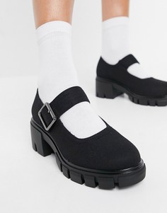 Черные туфли с ремешком на массивной подошве ASOS DESIGN-Черный цвет
