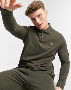 Зеленый лонгслив с воротником поло Lyle & Scott-Зеленый цвет