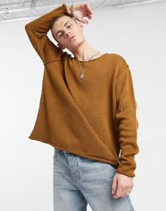 Светло-коричневый фактурный джемпер в стиле oversized ASOS DESIGN