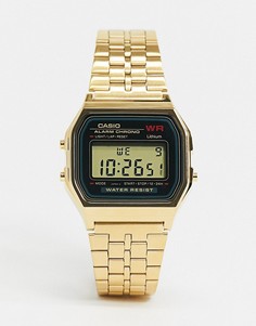 Цифровые часы в стиле унисекс с золотистым браслетом Casio A159WGEA-1EF unisex-Золотистый