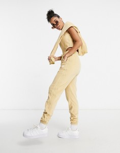 Бежевые велюровые джоггеры adidas Originals "Relaxed Risqué"-Бежевый