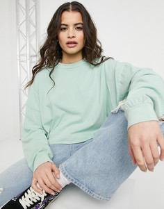 Выбеленный свободный зеленый-васаби oversized-лонгслив ASOS DESIGN-Зеленый цвет