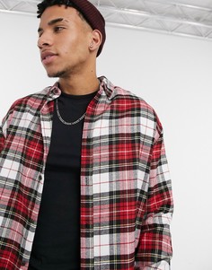 Красная oversized-рубашка в стиле 90-х в шотландскую клетку ASOS DESIGN-Красный