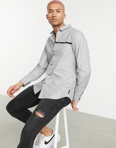 Черная рубашка с отделкой лентой Armani Exchange-Черный цвет