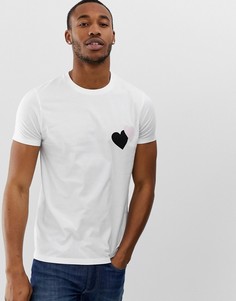 Футболка с принтом сердца на груди ASOS DESIGN-Белый