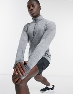 Серый топ с короткой молнией Nike Running Essentials Element Sphere 3.0