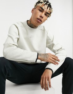 Белый свитшот из технического флиса с круглым вырезом Nike Revival