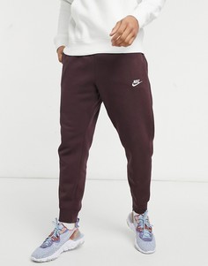 Коричневые джоггеры с манжетами Nike Club-Коричневый цвет