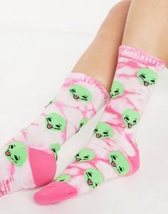 Розово-зеленые носки с принтом "We Out Here" RIPNDIP-Розовый цвет