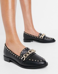 Черные лоферы с фурнитурой ASOS DESIGN Marty-Черный цвет