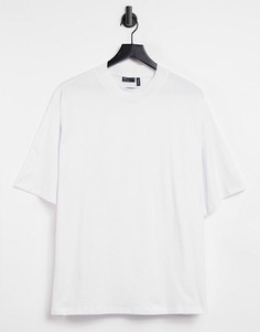 Белая футболка в стиле super oversized с разрезами по бокам ASOS DESIGN-Белый