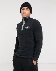 Черный флисовый джемпер с короткой молнией Jack & Jones Originals-Черный цвет