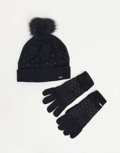 Комплект из черной шапки и перчаток с отделкой стразами Dare 2b X Swarovski-Черный цвет