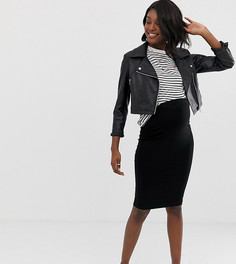 Черная трикотажная юбка-карандаш миди ASOS DESIGN Maternity-Черный цвет