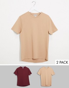 2 обтягивающие футболки с закругленным краем Another Influence-Мульти