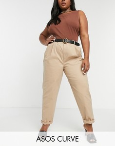 Светло-бежевые брюки-чиносы ASOS DESIGN Curve hourglass-Светло-бежевый