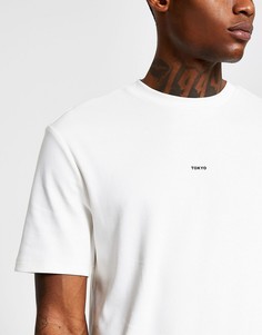 Белая футболка классического кроя с принтом "Tokyo" River Island-Белый