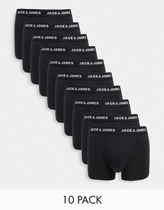 10 боксеров-брифов с логотипом на поясе Jack & Jones​​​​​​​-Черный
