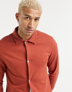 Трикотажная спортивная куртка выгоревшего оранжевого цвета ASOS DESIGN-Коричневый цвет