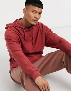 Красная толстовка-худи в стиле oversized с отделкой изнаночными петлями ASOS DESIGN-Красный