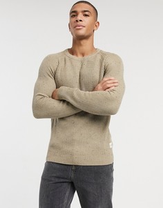 Джемпер бежевого цвета с рукавами реглан Jack & Jones Originals-Бежевый