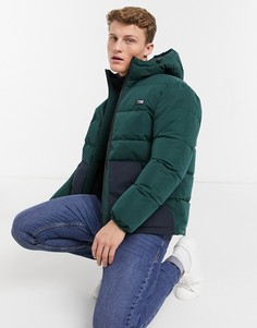 Зеленый пуховик с капюшоном Jack & Jones Core-Зеленый цвет