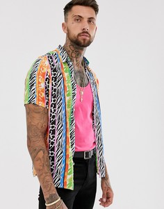 Комбинируемая рубашка в полоску классического кроя ASOS DESIGN-Розовый