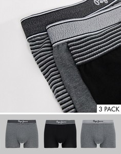 Набор из трех боксеров-брифов в цвете «черный микс» Pepe Jeans Radi