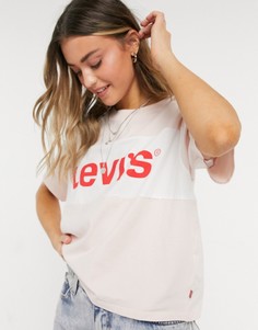 Розовая университетская футболка в стиле колор-блок Levis-Розовый цвет Levis®