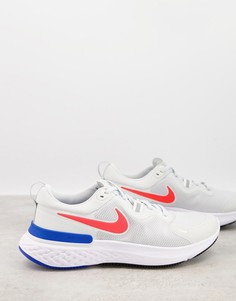 Кремовые кроссовки Nike Running React Miler-Белый