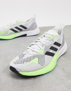 Серо-зеленые кроссовки adidas Running X9000L3-Зеленый